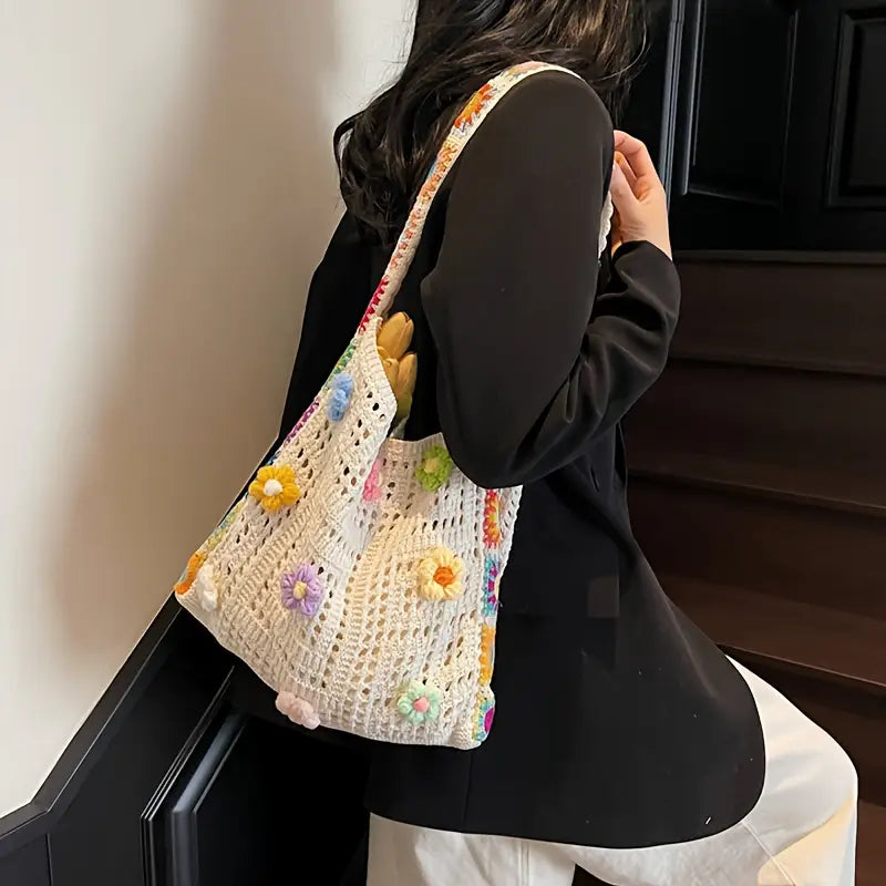 Bolsa Transversal Bohemian Retro Flores Coloridas