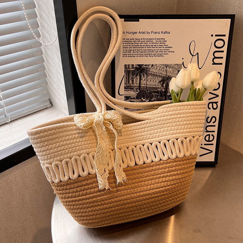 Bolsa Tote Riviera Corda Bicolor Saybeleze