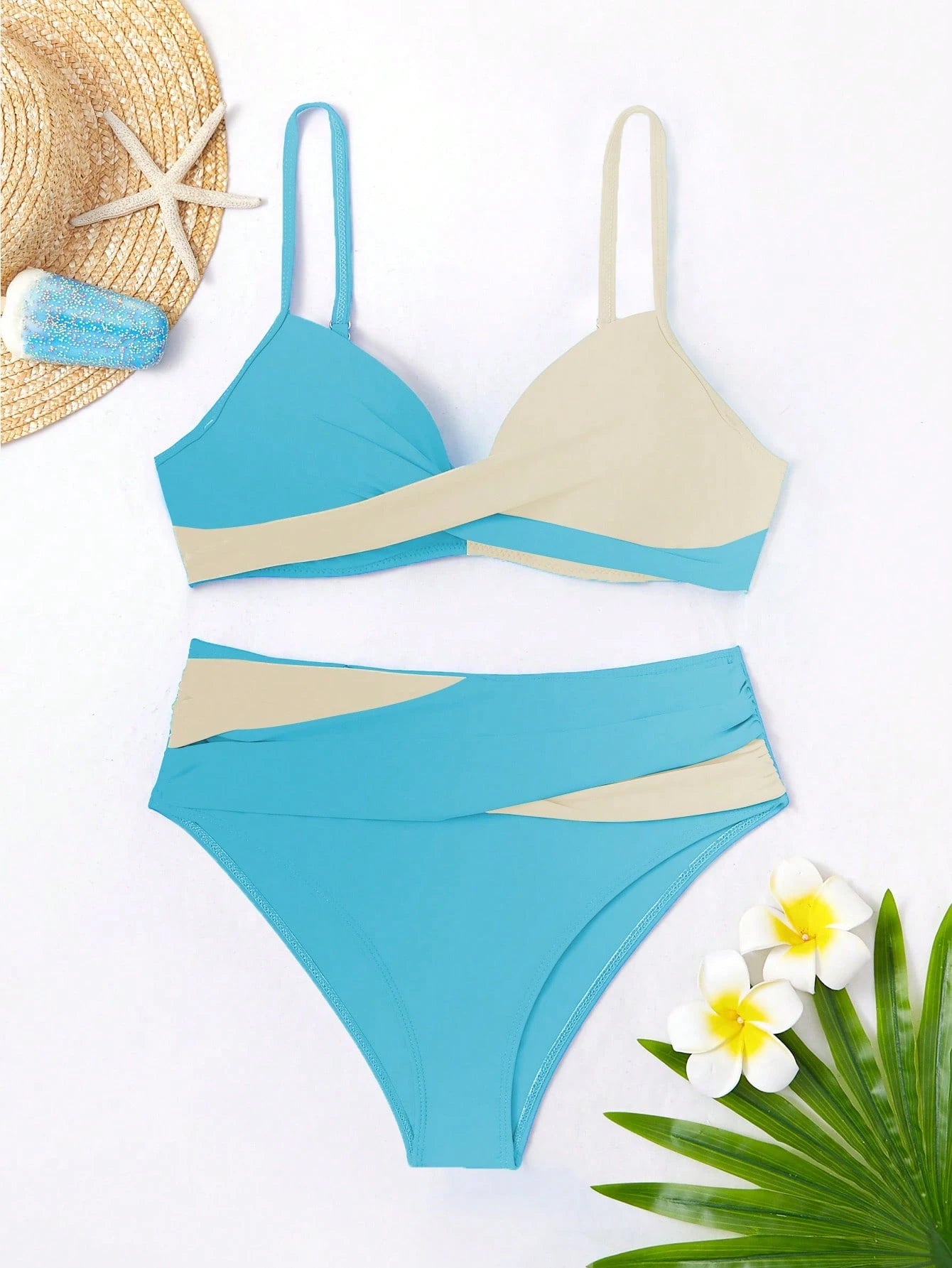 Biquíni Hot Pant Duo Aqua & Ivory