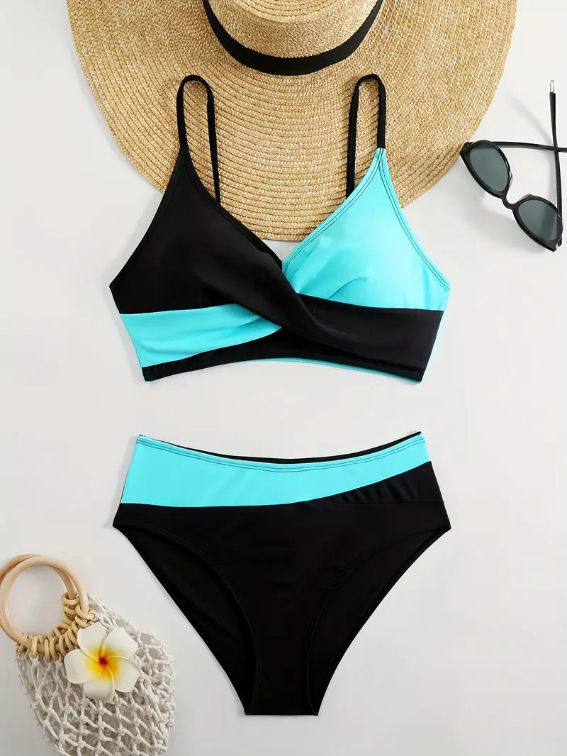 Biquíni Hot Pant Black & Turquesa