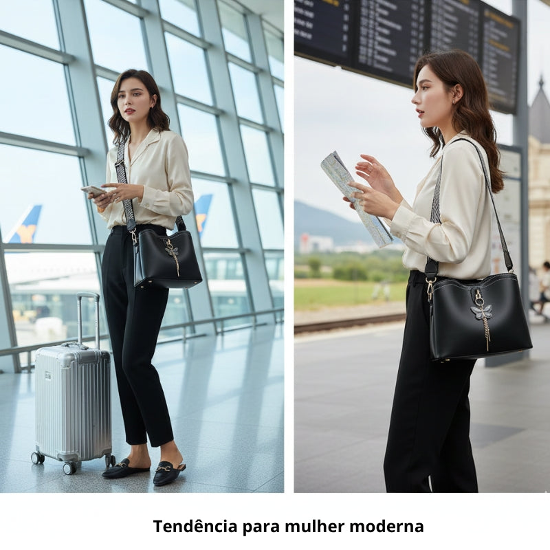 Bucket Bag Saybeleze Butterfly Charm