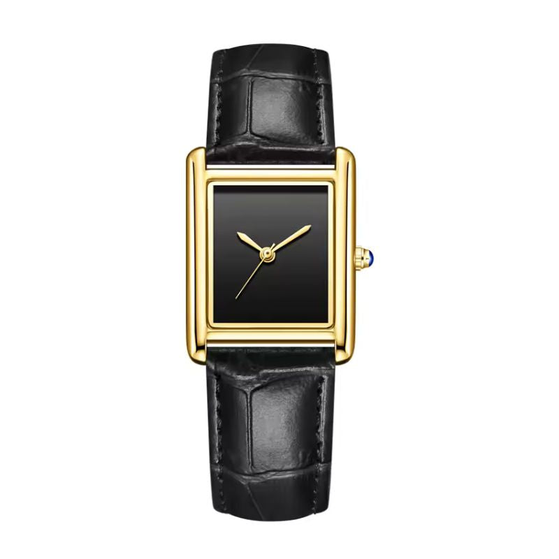 Relógio Feminino Clássico Square Black Gold – Lux Charm