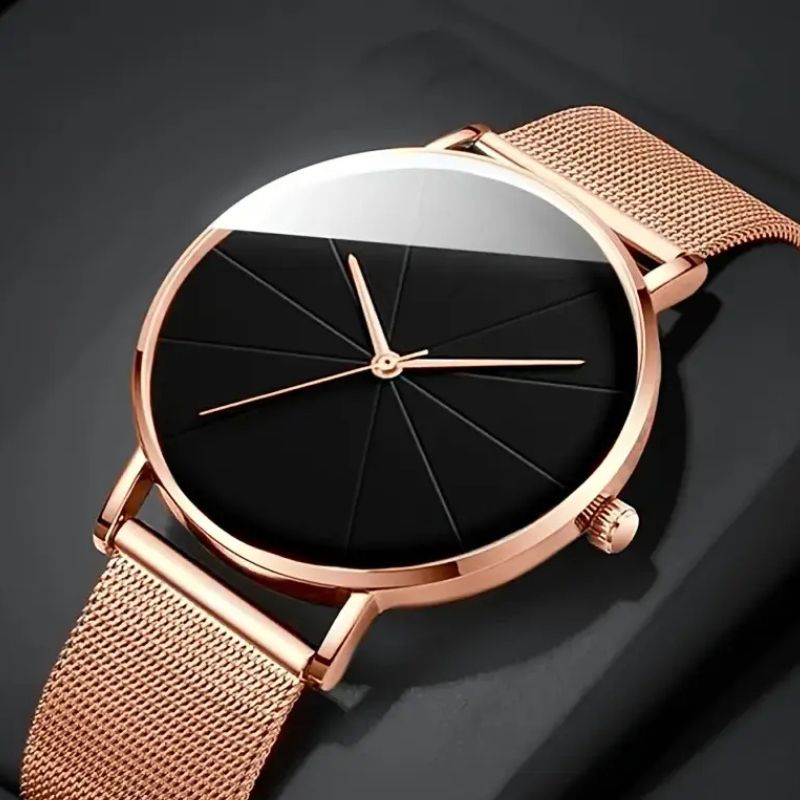 Relógio Feminino Minimalista Malha Aço Rose Elegance