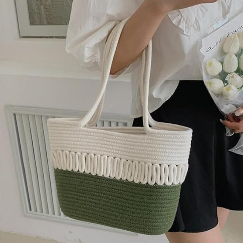 Bolsa Tote Riviera Corda Bicolor Saybeleze