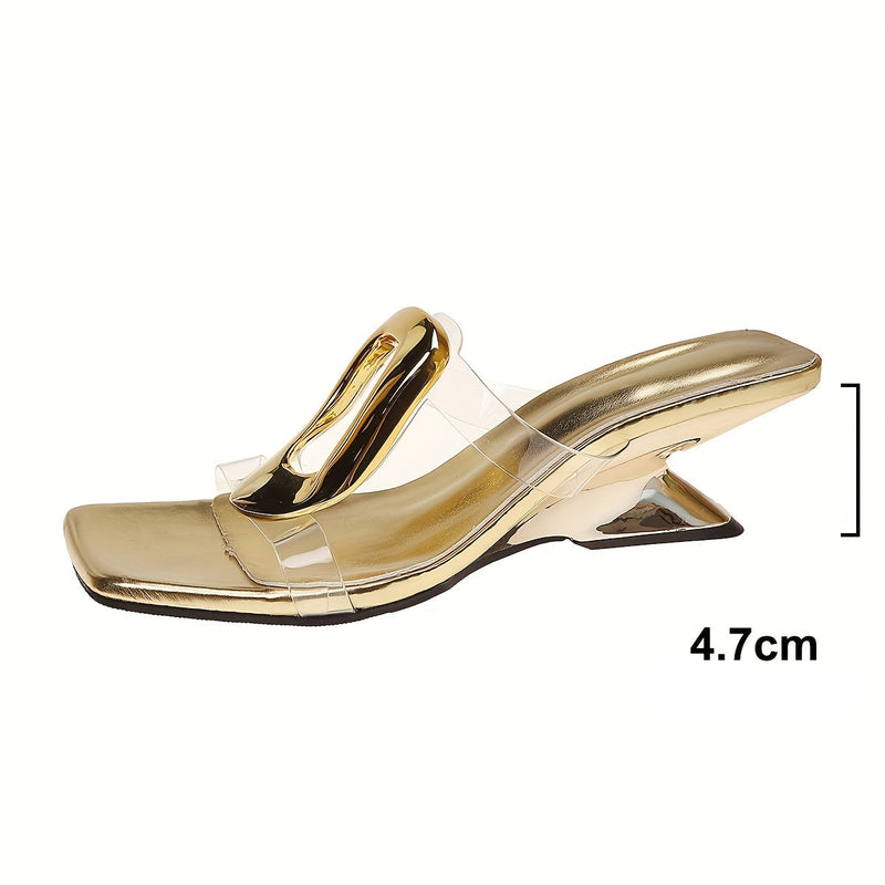 Sandália Feminina Salto Geométrico Glam Lux