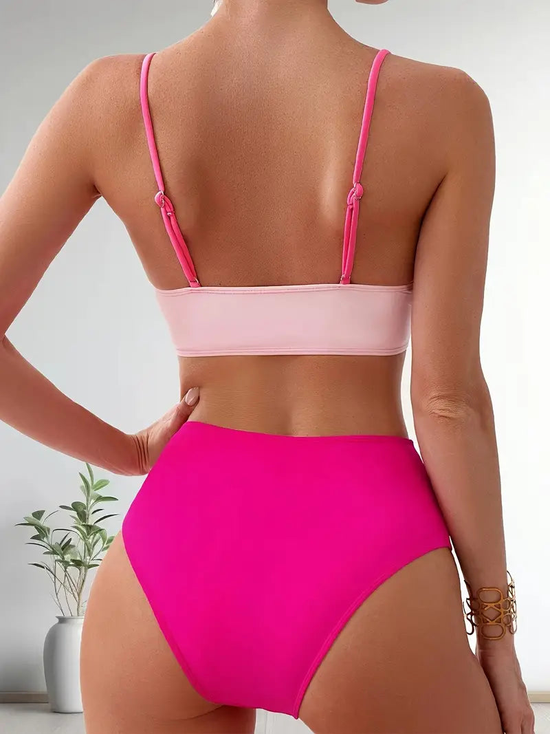 biquíni hot pant cintura alta de costas