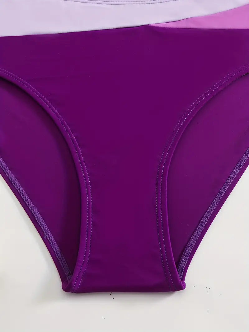 biquíni hot pant cintura alta Block Lilás