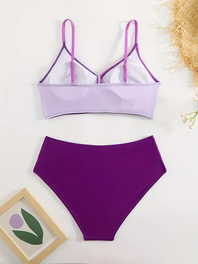 biquíni hot pant cintura alta Block Lilás