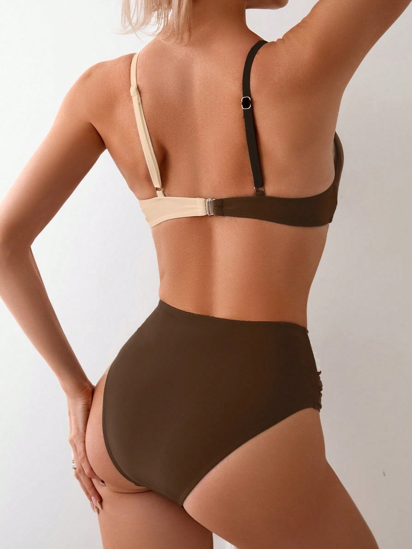 Biquíni Hot Pant Duo Brown & Nude