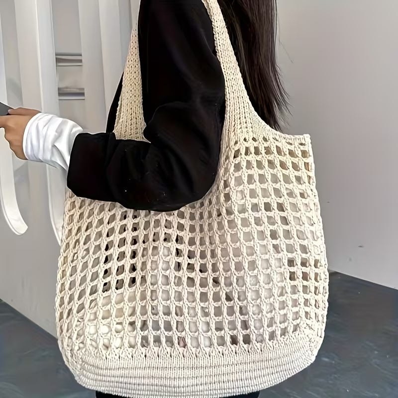 bolsa tricotada bege saybeleze design moderno lado