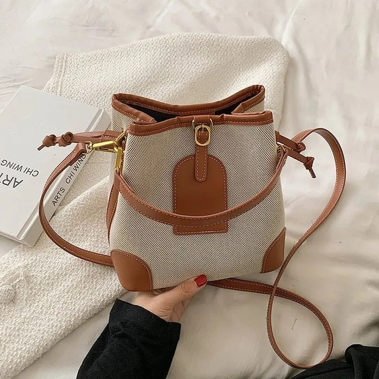 bucket bag saybeleze canvas chic marrom