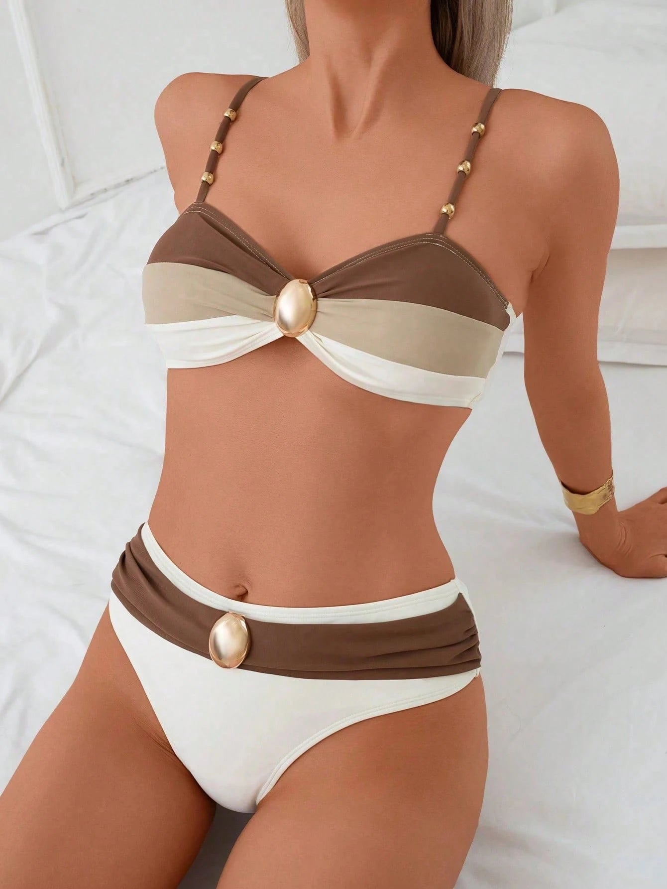 biquini areia dourada elegance marrom bege