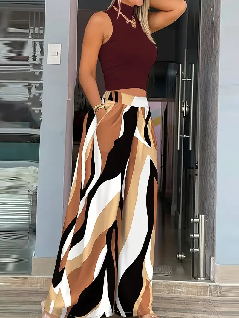 Conjunto Feminino Estampado Geométrico