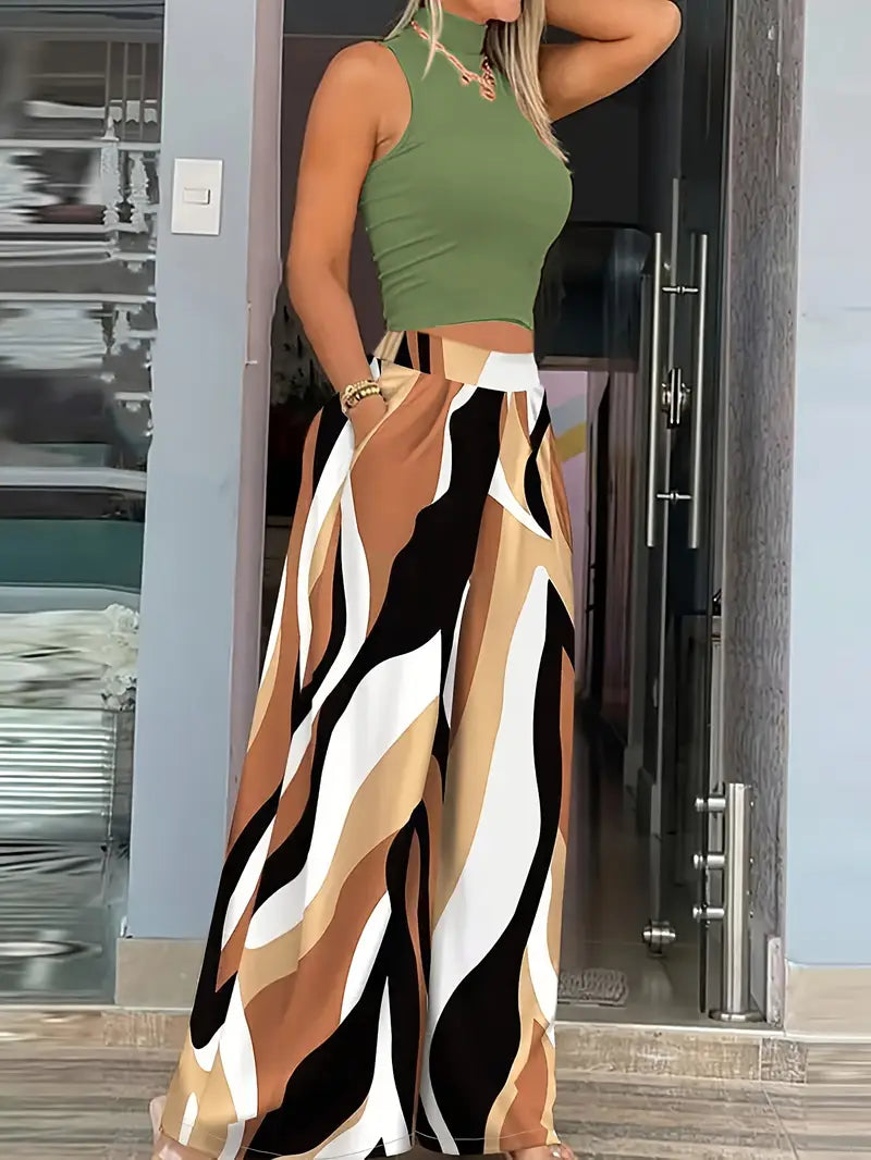 Conjunto Feminino Estampado Geométrico