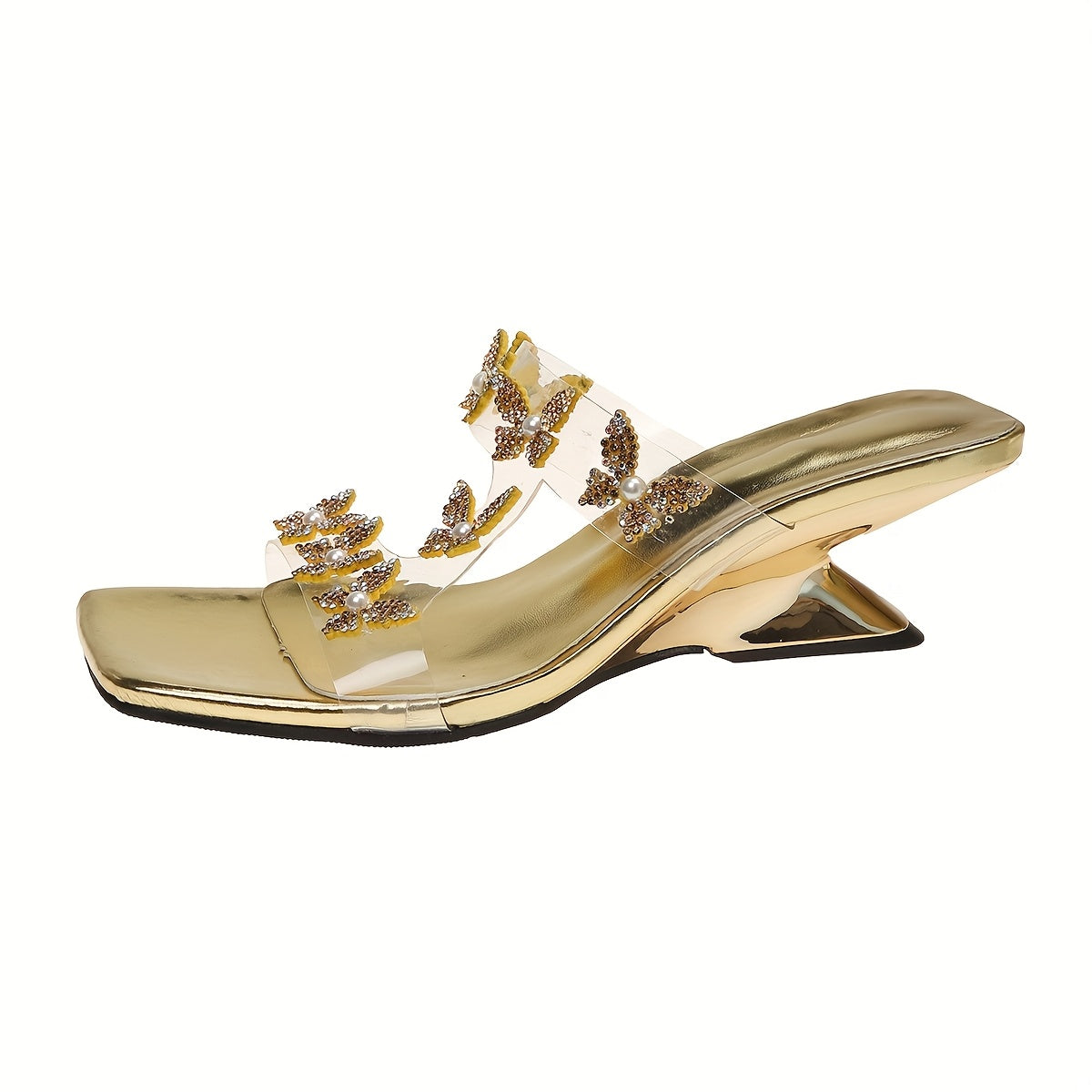 Sandália Feminina Salto Geometrico Glam Lux