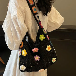 Bolsa Transversal Bohemian Retro Flores Coloridas