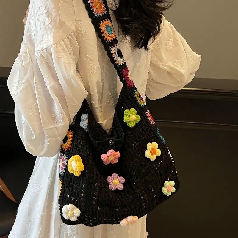 Bolsa Transversal Bohemian Retro Flores Coloridas