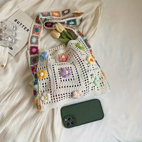 Bolsa Transversal Bohemian Retro Flores Coloridas