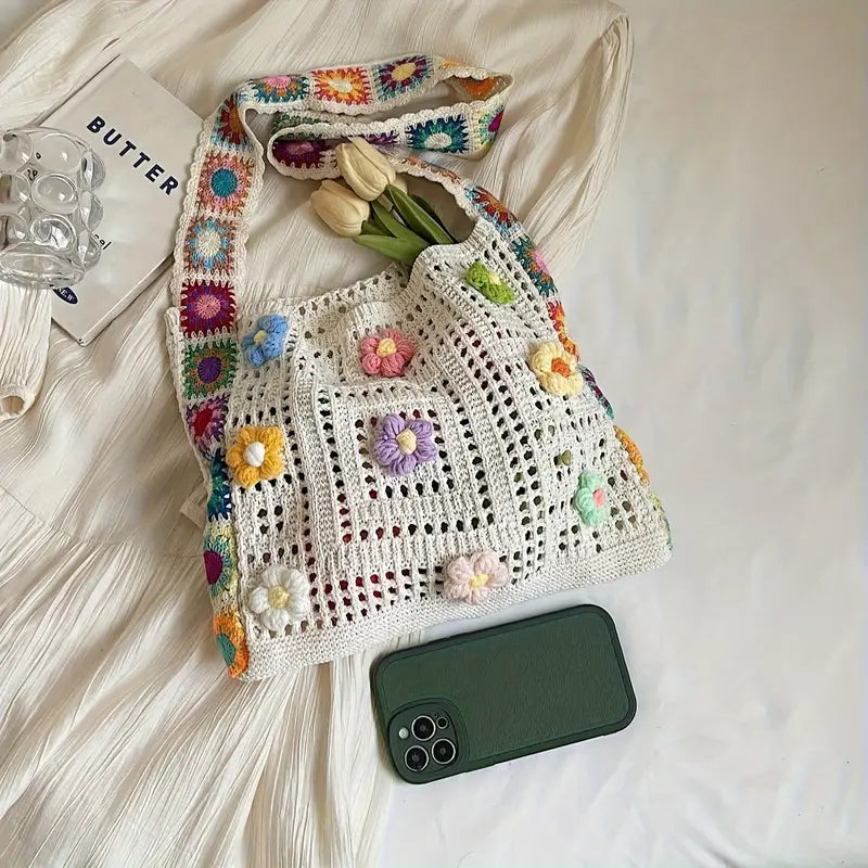 Bolsa Transversal Bohemian Retro Flores Coloridas