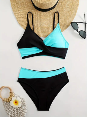 Biquíni Hot Pant Black & Turquesa