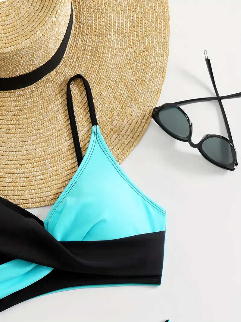 Biquíni Hot Pant Black & Turquesa