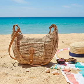 bolsa tote saybeleze bege castanho trama natural