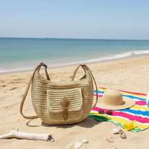 bolsa feminina grande trama natural com alça ajustável