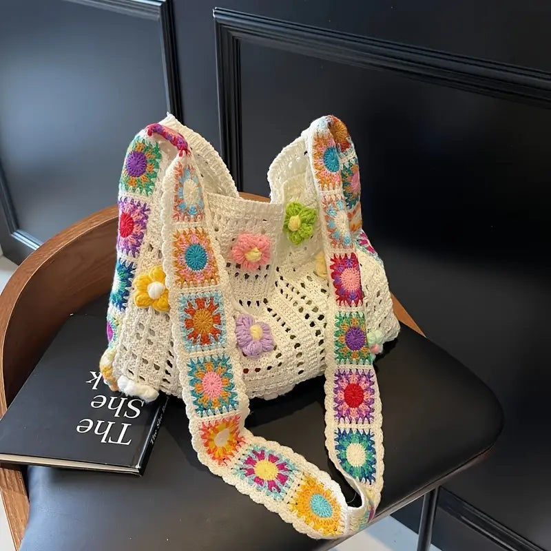 Bolsa Transversal Bohemian Retro Flores Coloridas