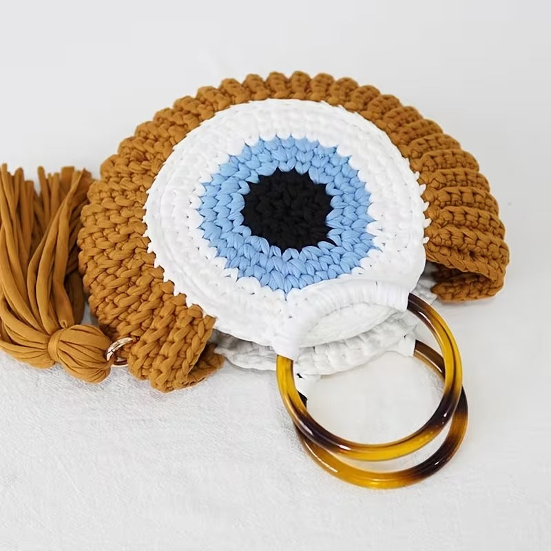 Bolsa feminina boho chic em crochê com acabamento manual exclusivo

