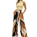 Calça pantalona feminina estampada cintura alta Urban Flow