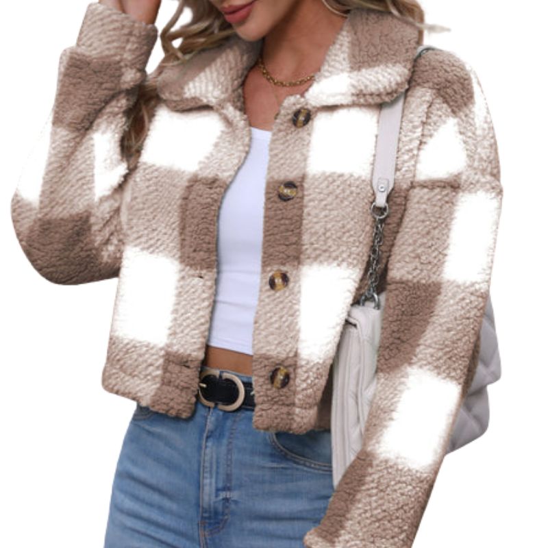 Jaqueta Feminina Xadrez Plush Comfort