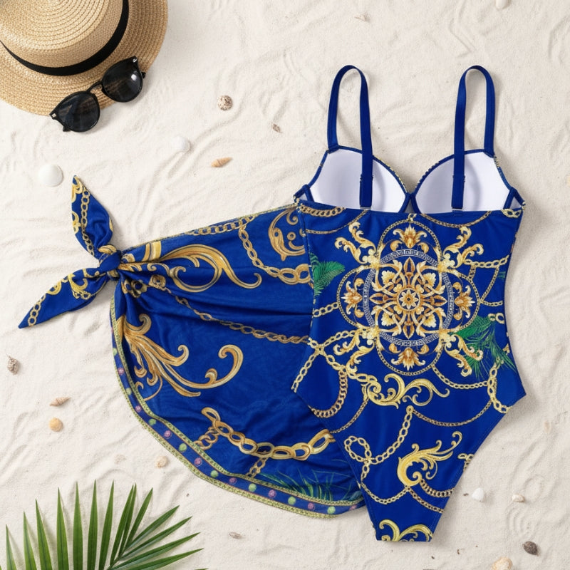 Maiô com Saída de Praia Luxo Mediterrâneo Royal & Gold