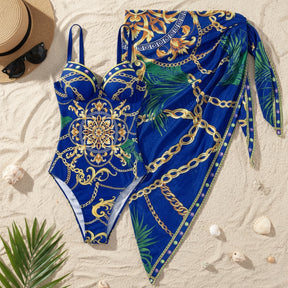 Maiô com Saída de Praia Luxo Mediterrâneo Royal & Gold