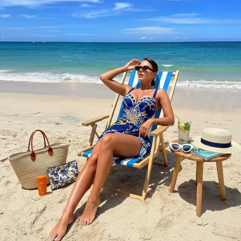 Maiô com Saída de Praia Luxo Mediterrâneo Royal & Gold