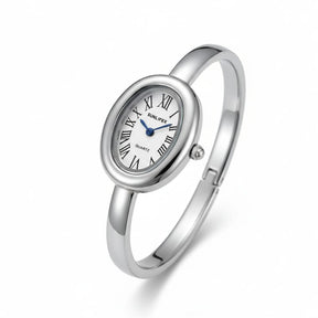 Relógio Feminino Oval Elegance Silver – Lux Glamour