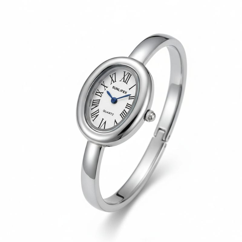 Relógio Feminino Oval Elegance Silver – Lux Glamour