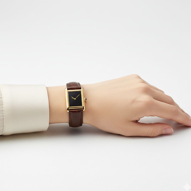 Relógio Unissex Square Gold Brown Leather – Lux Classic