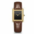 Relógio Unissex Square Gold Brown Leather – Lux Classic