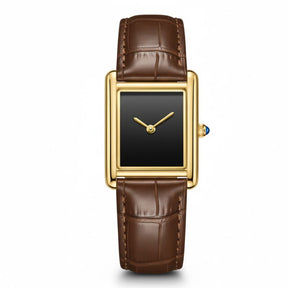 Relógio Unissex Square Gold Brown Leather – Lux Classic