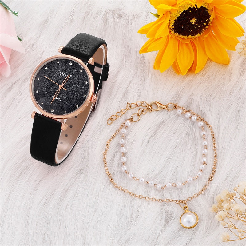 Relógio Feminino Conjunto Luxo Constellation