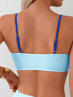 biquíni hot pant cintura alta Blue Saybeleze