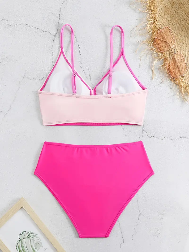 Biquíni Hot Pant Bicolor Pink Saybeleze