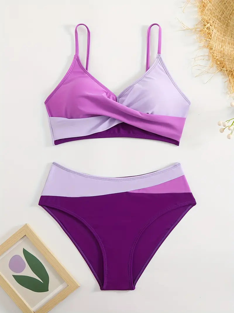 biquíni hot pant cintura alta Block Lilás