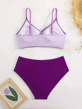 biquíni hot pant cintura alta Block Lilás