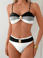 biquíni hot pant preto com detalhe dourado feminino