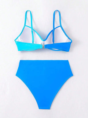 biquíni hot pant cintura alta Blue & Aqua