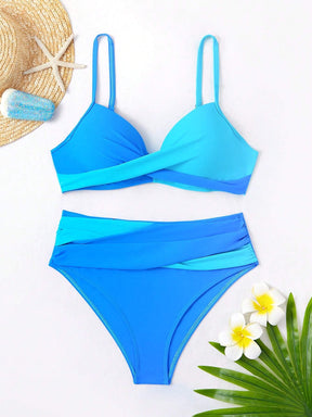 biquíni hot pant cintura alta Blue & Aqua