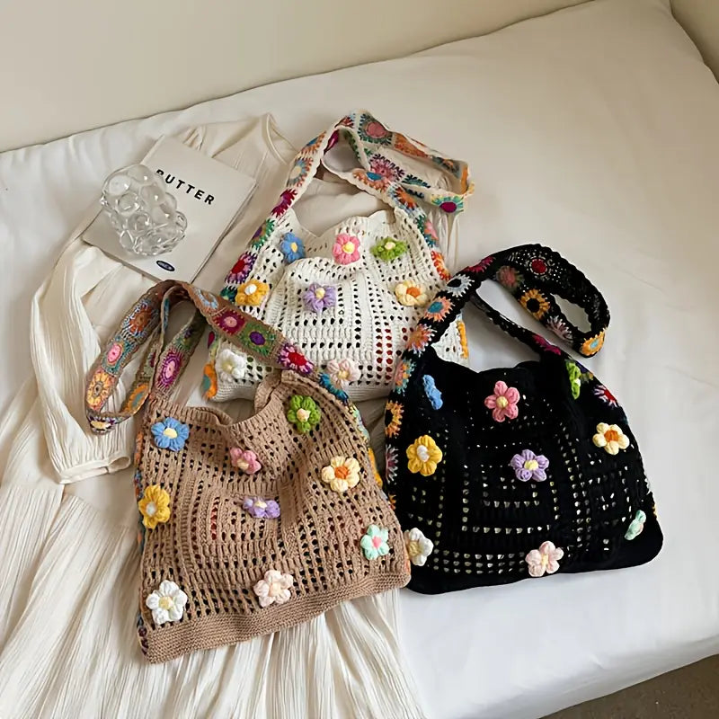 Bolsa Transversal Bohemian Retro Flores Coloridas