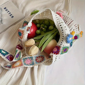 Bolsa Transversal Bohemian Retro Flores Coloridas