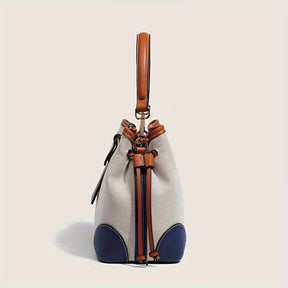 bolsa de ombro bucket bag lona premium marrom